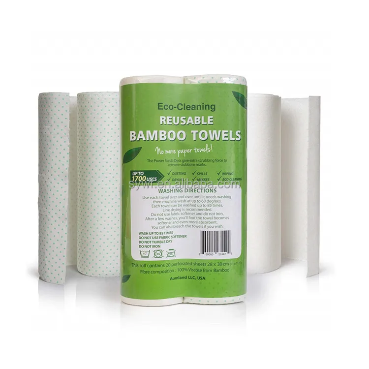 Оптовая продажа, фланелевая ткань для очистки, Нетканая марля, рулон бамбукового волокна, полотенце для рук