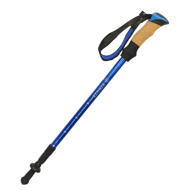 factory direct sales  customize 7075 external lock straight handle outdoor aluminum alloy trekking pole cane trekking cane