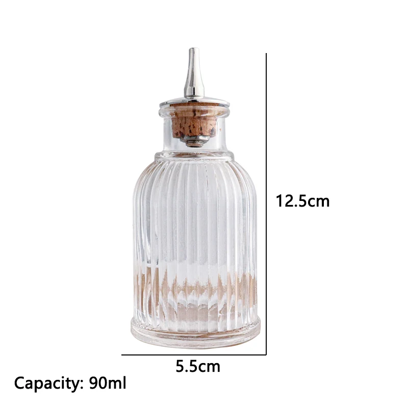 Factory Direct Wine Bottle Glass Vermouth Bitter Essence Bottle Bar Cocktail Metal Lid Bitter Essence Bottle