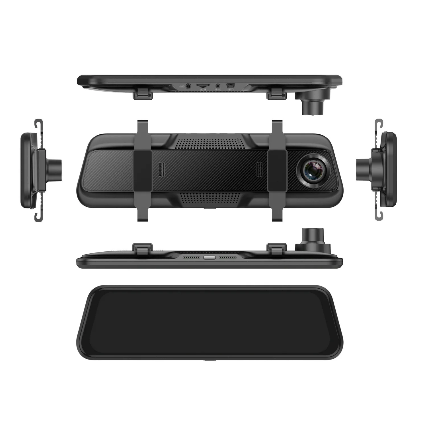 9.6Inch Car DVR Carplay Android Auto WIFI GPS Dash Cam BT FM Dashcam Camera Stream RearView Mirror Drive Recorder