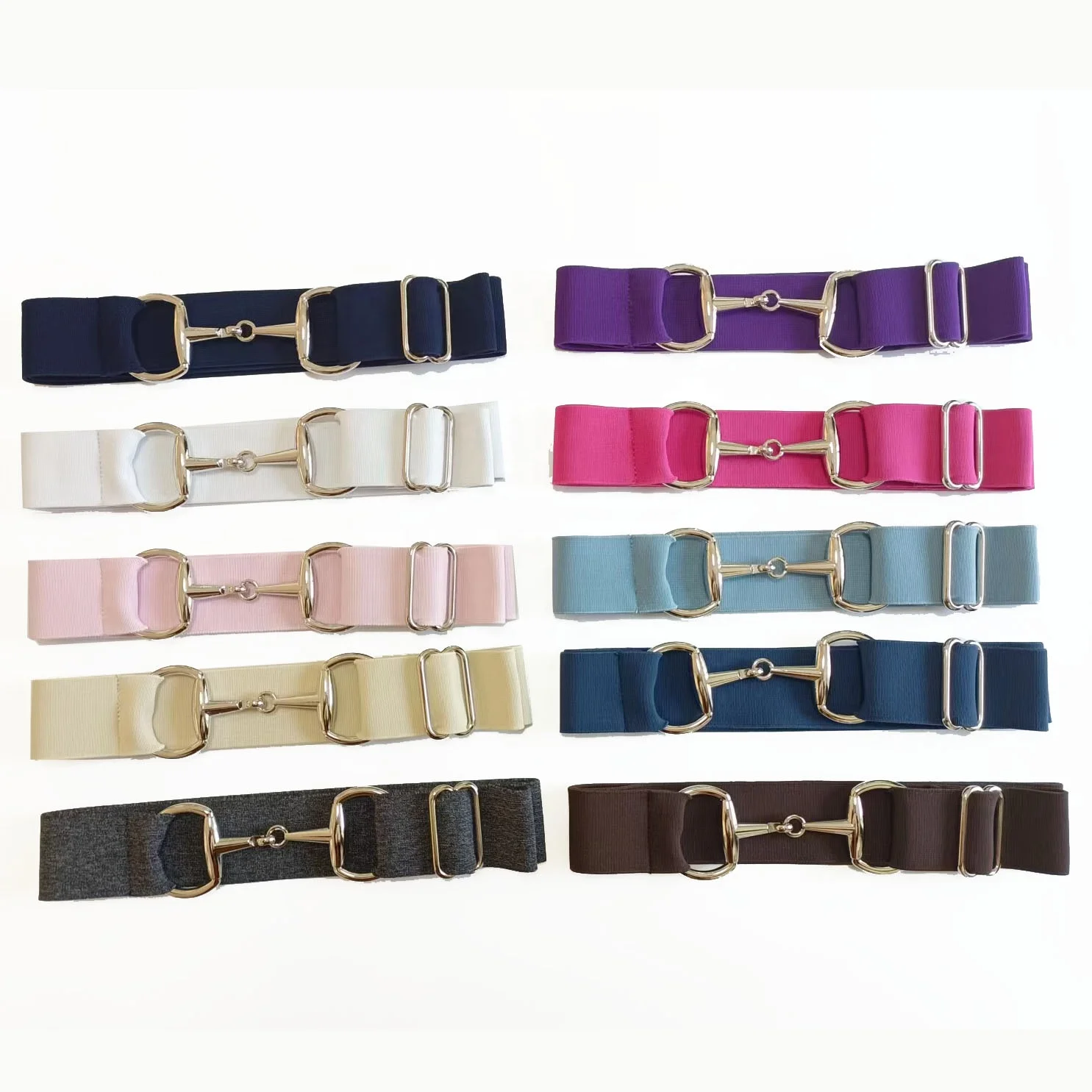 FREE ENGRAVE LOGO NO MOQ Window Box Package 1.5 inch 4cm Wide Elastic Buckle Equestrian Western Riding Snaffle Belt