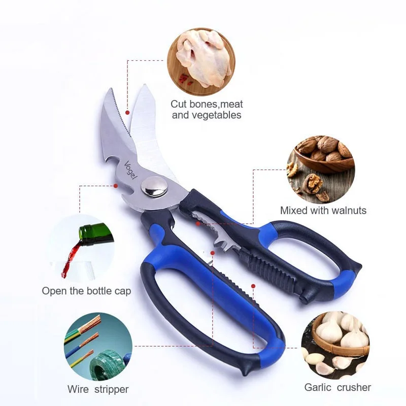Hot Sale Heavy Duty Multifunction Seafood  Kitchen Scissors With chicken bone scissors