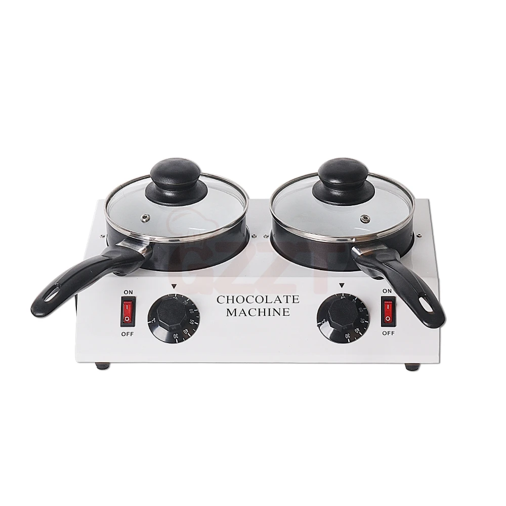 2 Pots 2.5kg Capacity Electric Chocolate Melter Hot Chocolate Melting Tempering Machine Double Pots Capacity Chocolate Melter