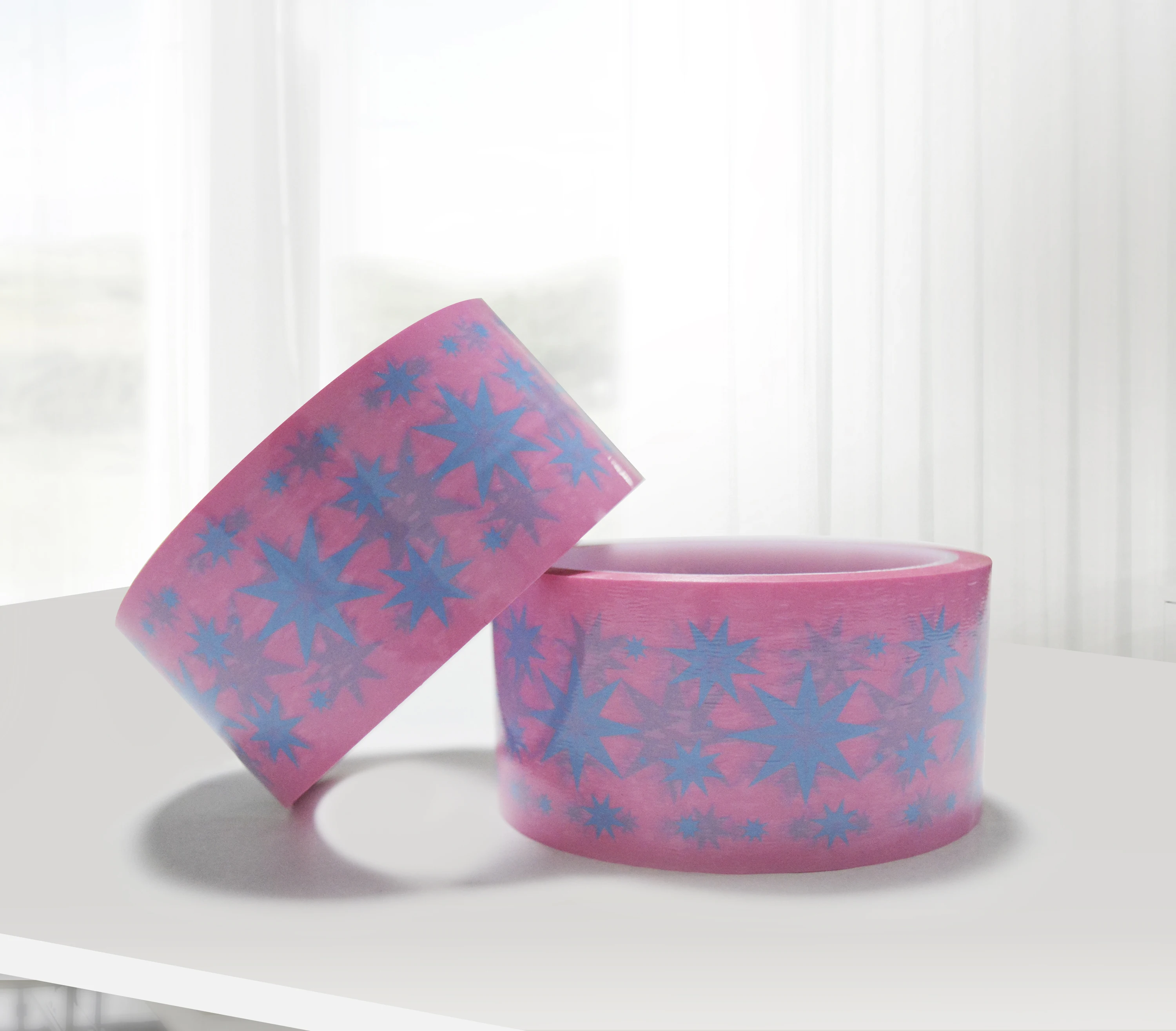 Red Blue Temper Evident Causion With Void Thread Adhesive Level 2 Evidence Void Security Logo Tape Jumbo Roll