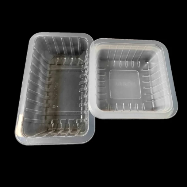 Eco Friendly 250ml 500ml PP Transparent Plastic Vacuum Ecofriendly Food Packaging Container Mushroom Fresh Meat Packaging Tray
