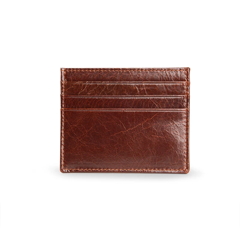 
Custom logo Italian leather slim business id card holder man case leather 