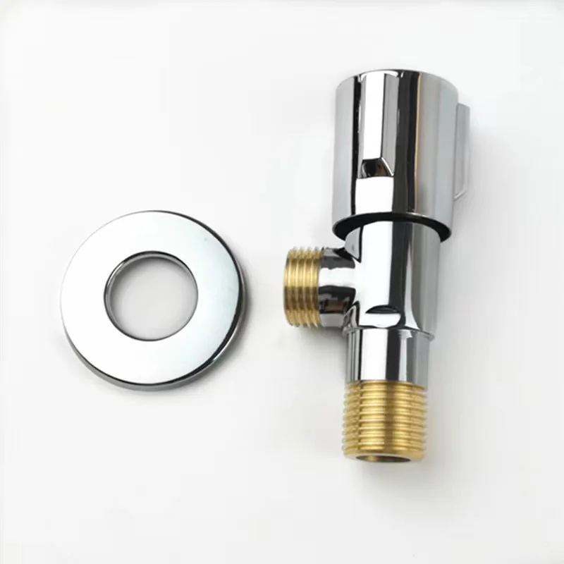 Copper body copper teeth water heater triangle valve one in one out thick toilet block valve copper core 1/2 Angle valve