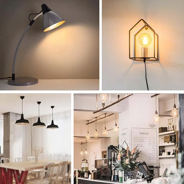 Decoration 110V 220V  2200K 2700K E27 E26 G95 Decorate LED filament AmberEdison light bulbs