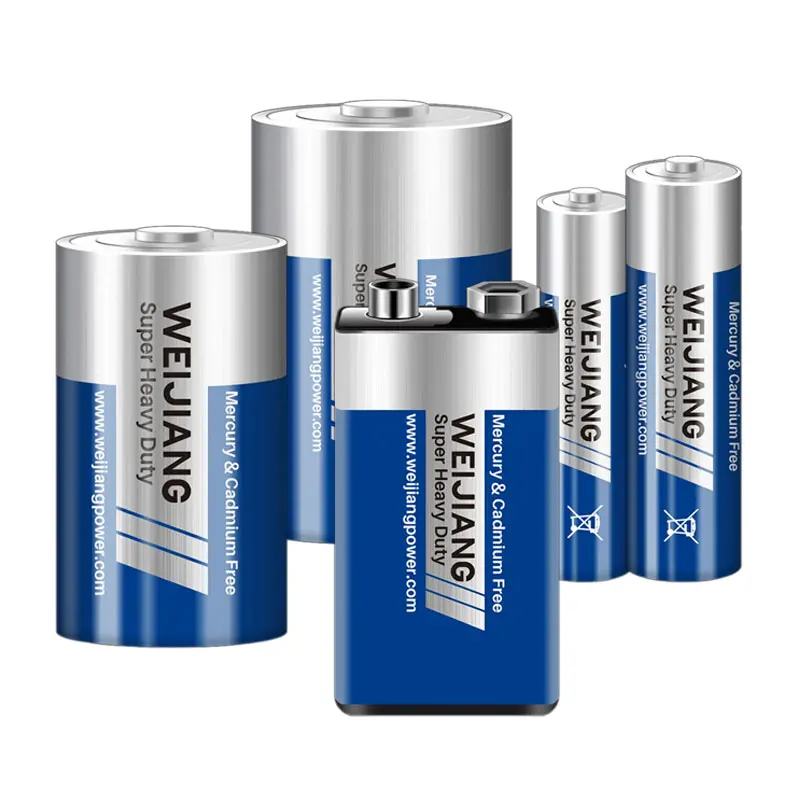Chinese manufacturer R6P R03P 1.5v C D 9v size AA AAA carbon dry battery