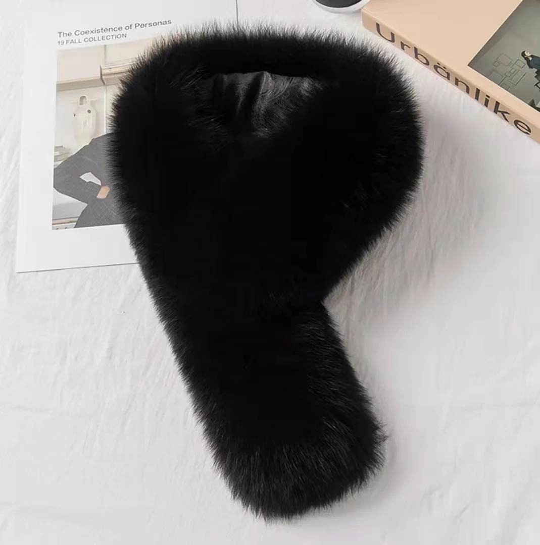 Зимний теплый шарф, модный меховой шарф для девочек, короткий меховой шарф из лисьего меха