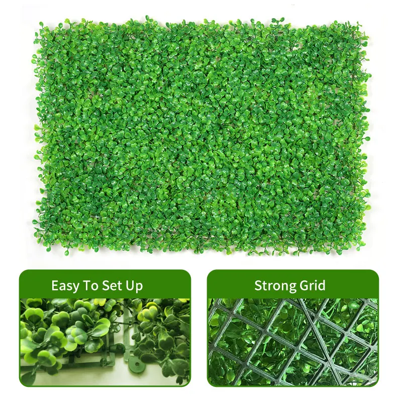 Cheap Milan Grass Wall panel Anti-UV Plastic High Quality Hedge Boxwood Panels Green Plant Vertical Artificial Garden Wall grass