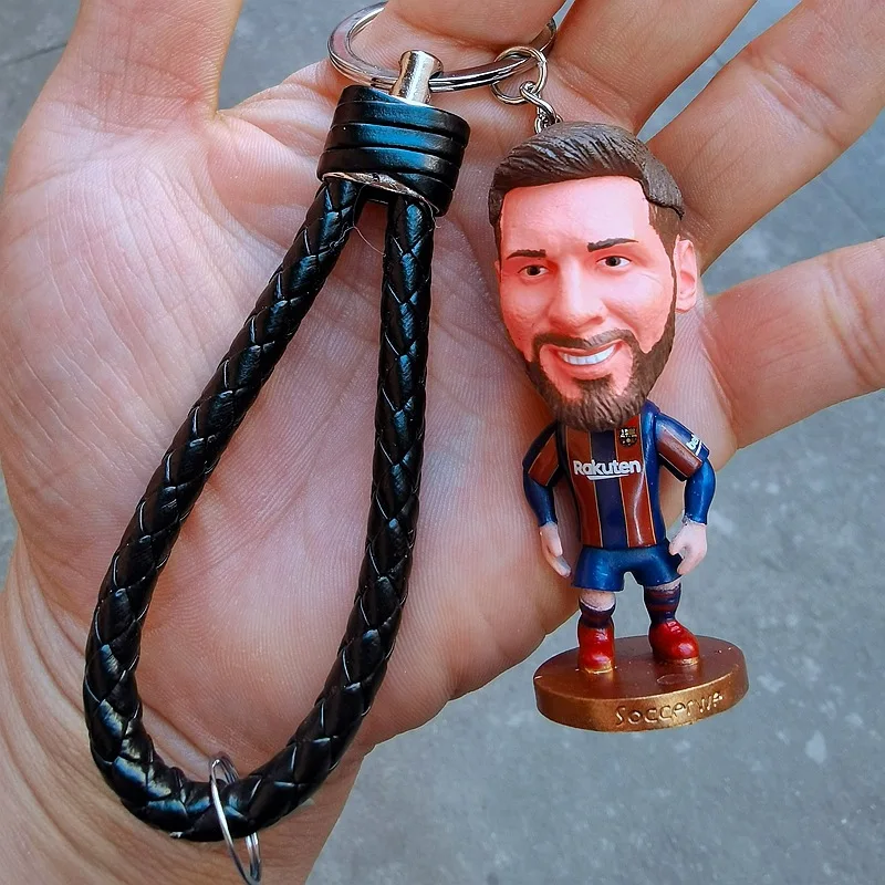 Factory Wholesale Hot doll key chains Miami Messi Riyadh C-Rhonal Mbappe 3D soccer star key chains