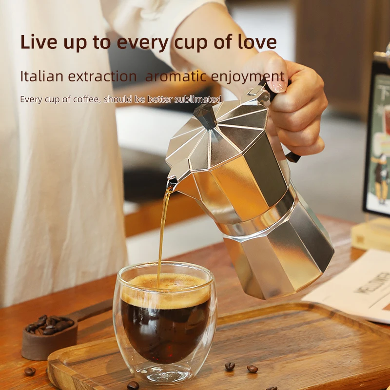 Stovetop Espresso Maker Italian Moka Coffee Pots Italian Expresso Greca Stove Top Aluminium Moka Pot Coffee Maker