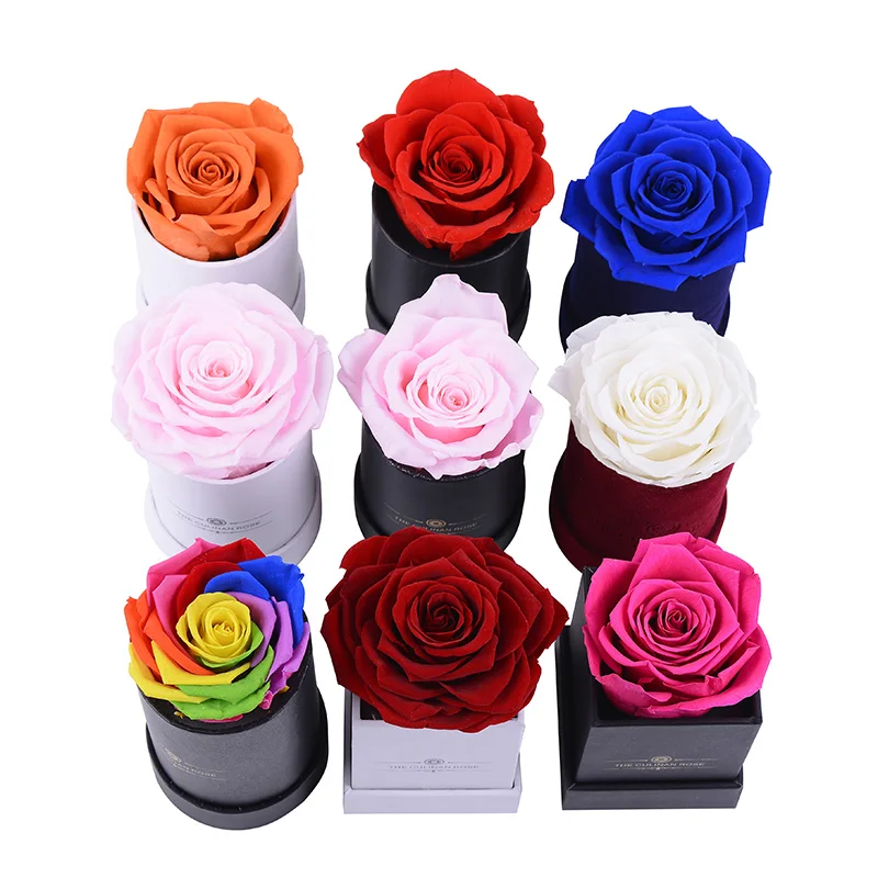 Wholesale look gorgeous forever single rose eternal flower roses natural preserved rose in  box flower
