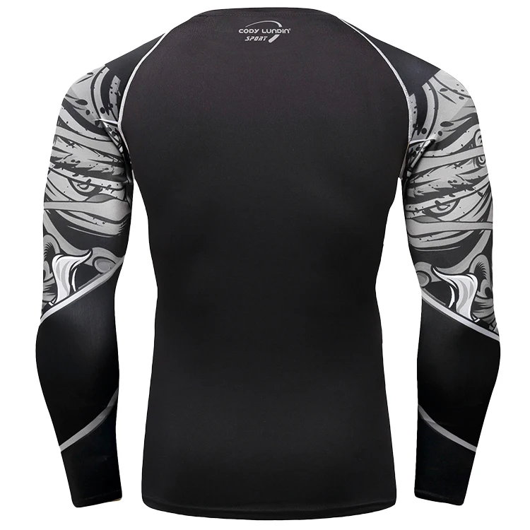 Custom logo rash guard with rubber band men mma sports clothing