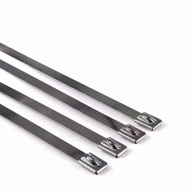 4.8*300mm Stainless steel cable twist tie lock metal zip wrap coated metal detectable cable tie