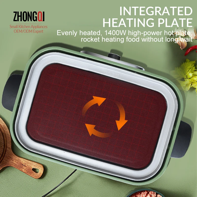Wholesale OEM Household Smokeless Takoyaki Small Electric Hot Pot Bbq Grill Multi-function Cooking Pot