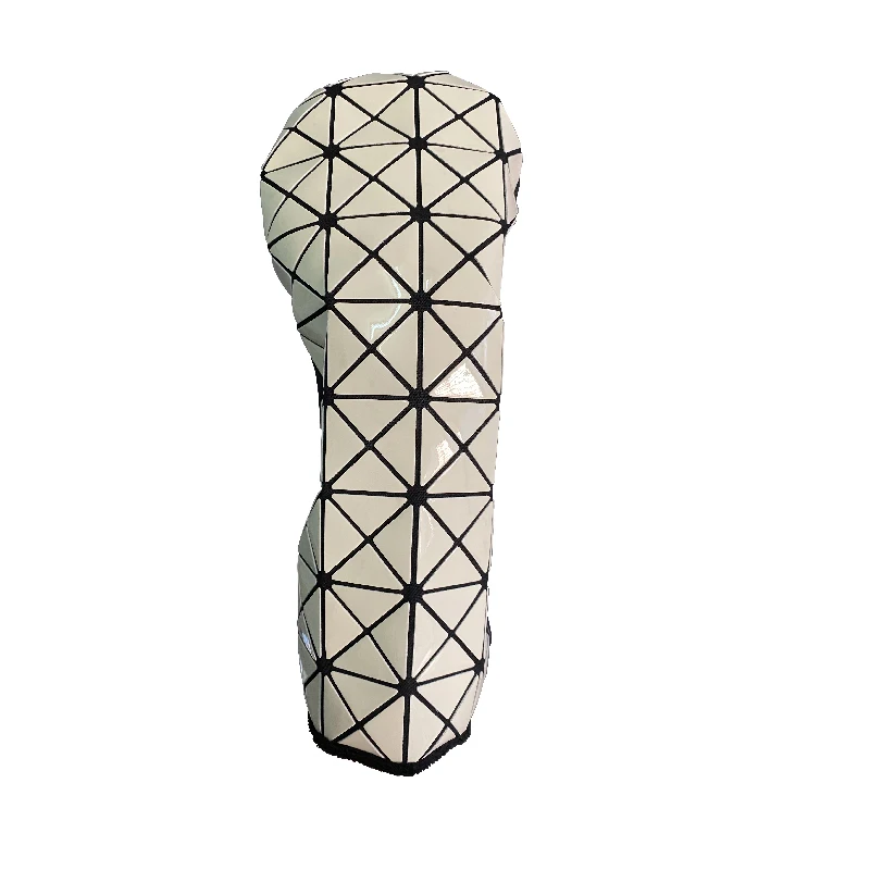 Japan Popular White Geometry golf driver wood customized club headcovers with plush lining