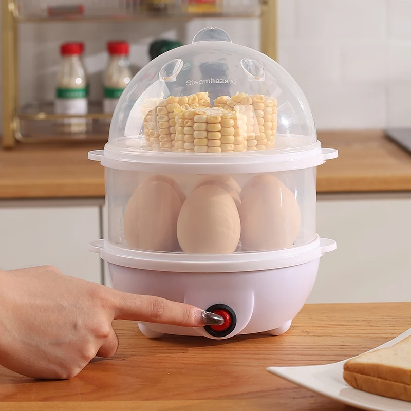 kitchen appliances 2 layer holders electric automatic egg boiler electric boiling egg steamer