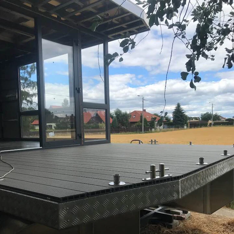 Garden landscaping decking wooded plastics decking hollow floor WPC Decking board