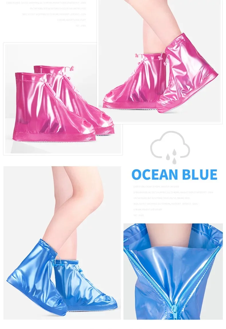 Non slip rainproof thickened double layer color shoes covers waterproof PVC snow-proof outdoor rain boots