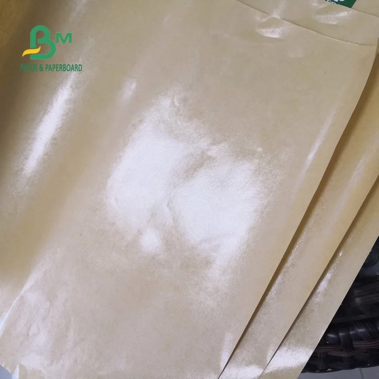 Waterproof 40gsm + 10g PE Coated Brown Kraft Paper For Food Wrapping