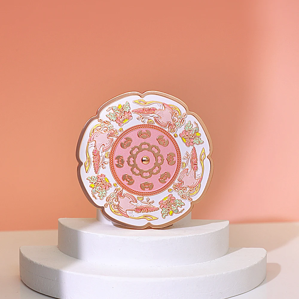 Custom Luxury Hard Soft Enamel Pocket Mirror Mini Make Up Hand Mirror for Wedding Gift