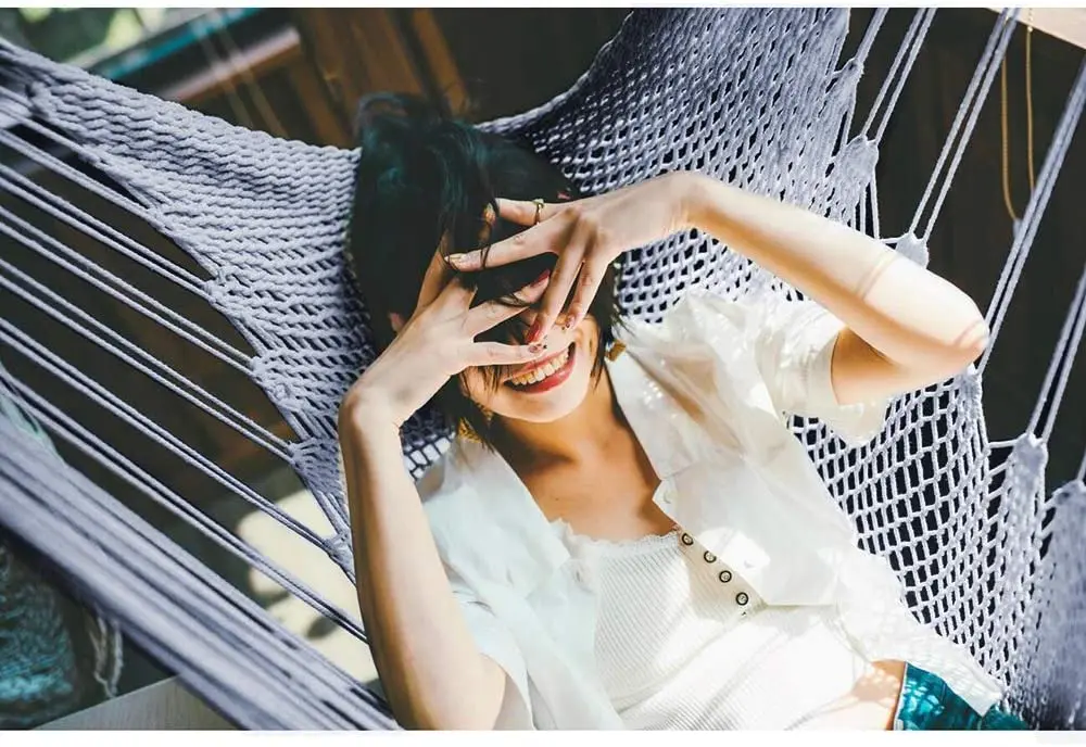 Хлопковая сетка, белый Садовый гамак