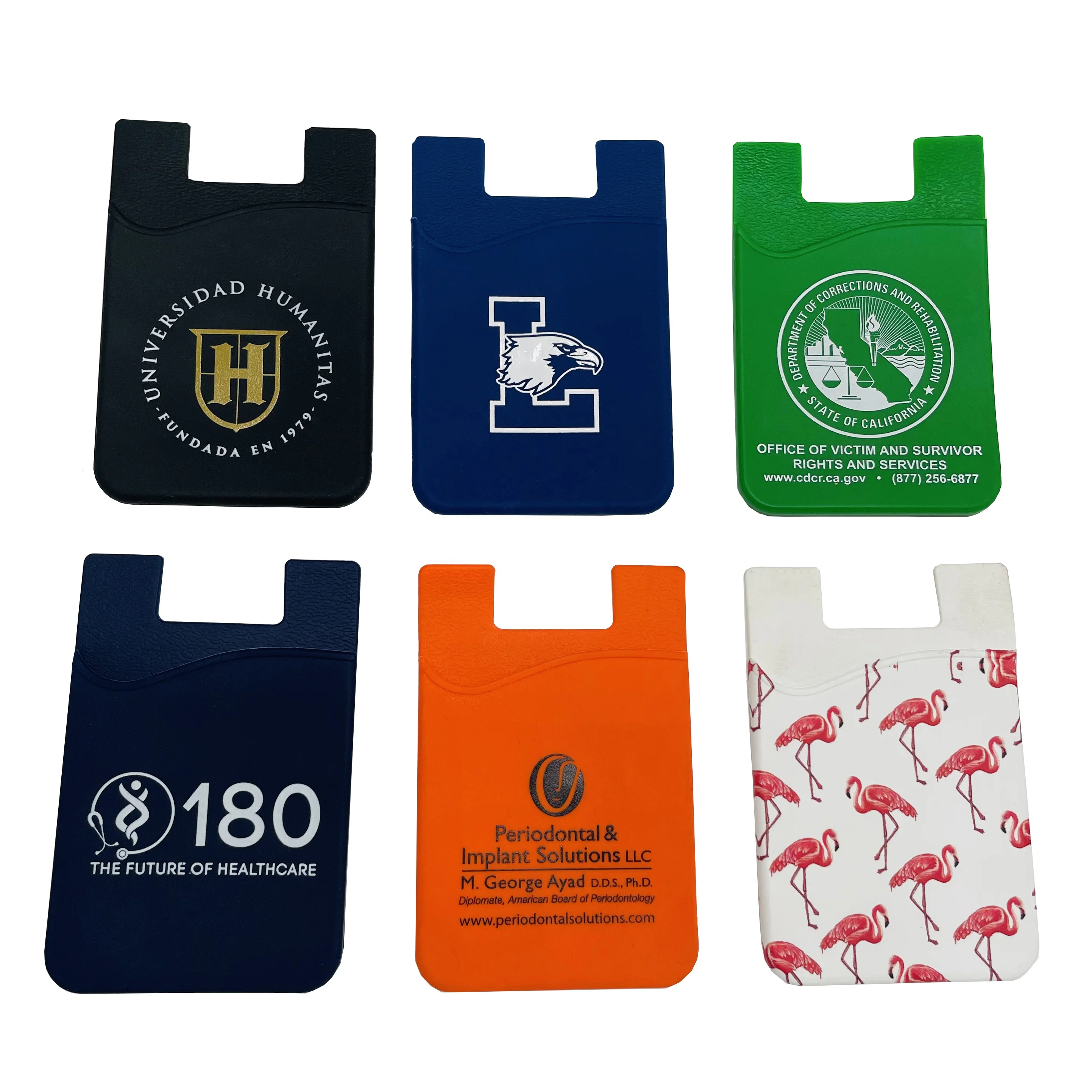 Wholesale High Quality Rubber Card Holder Strong Adhesive Phone Wallet Sticker With Logo