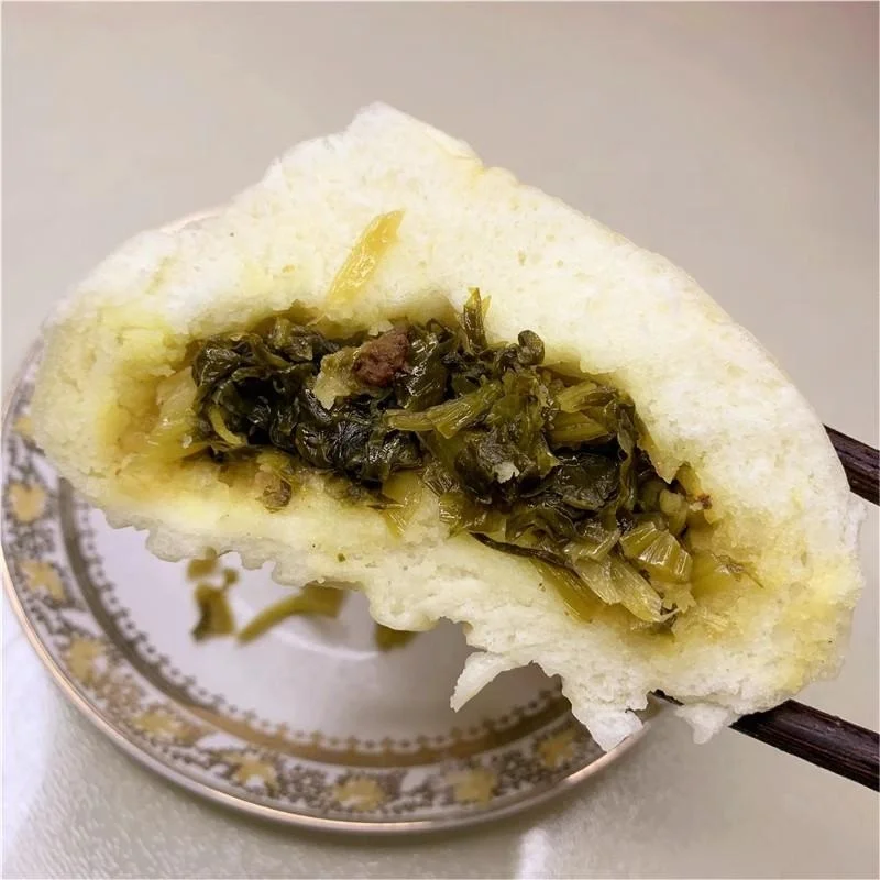 Steamed Bun Stuffed with Pickled Vegetable Chinese Sauerkraut Bun Potherb Mustard Bun