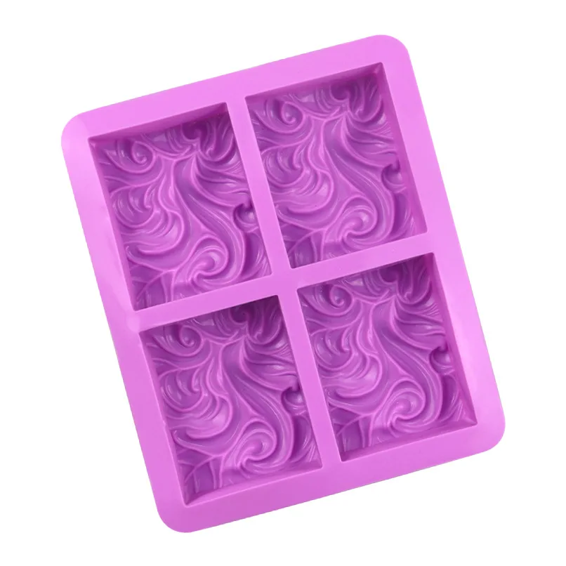 Customized Mould Making Soap Silicon Patterned Molds Purple Color Silicone Soap Mold For Household Tools
