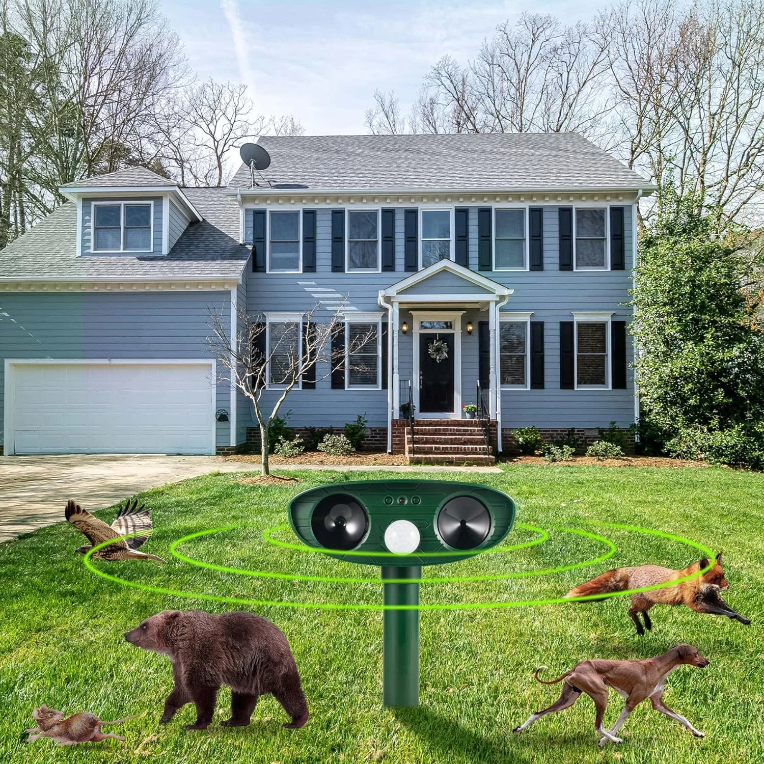Motion Sensor Animal Deterrent Scare Away Raccoon Squirrel Coyote Skunk Repellent Yard Deer Devices Solar Animal Repeller