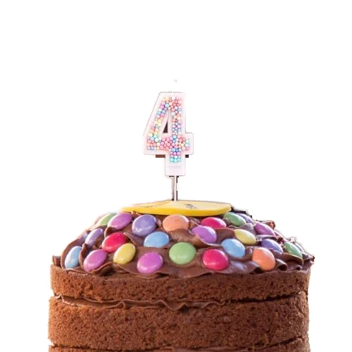 Factory price OEM wholesale with sticks birthday party cake decoration ceremony Rainbow small fresh wind digital foam candle wax