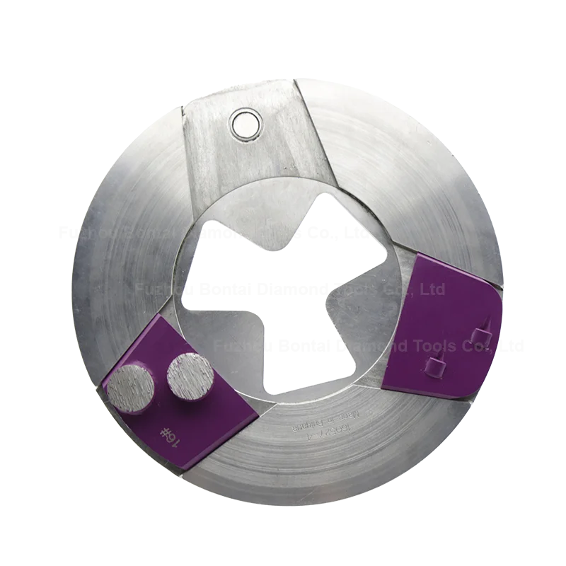 Bontai diamond grinding wheel holder disk with 3 lavina metal diamonds connector 9 inch for htcepoxy porcelain flooring grinder
