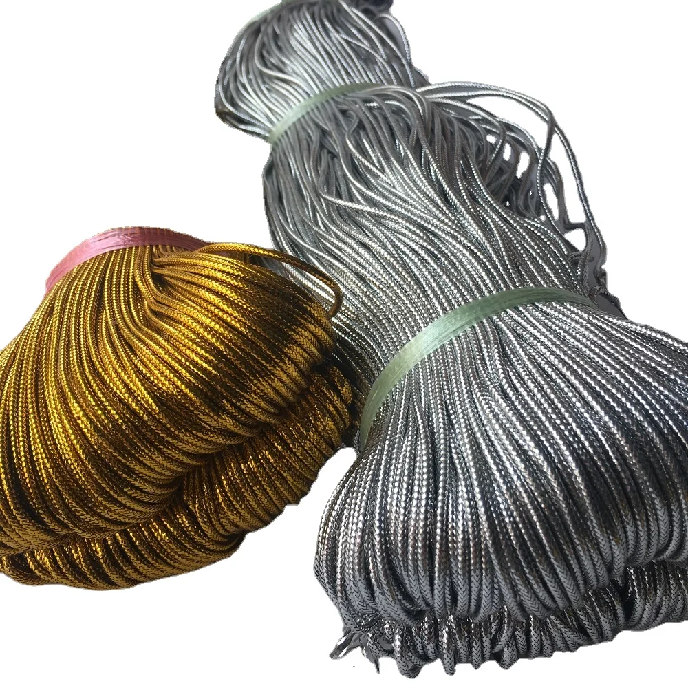 Gold and Silver Metallic String Twisted with Cotton