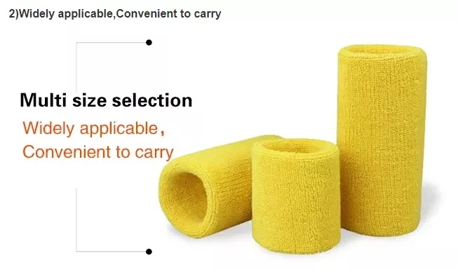 Custom Cotton Terry Cloth Sport Exercise Tennis Wrist Wristband Embroidery Sweatband Elastic Workout Sweat Band