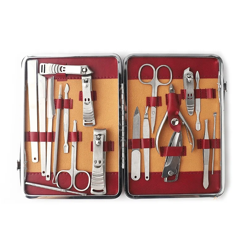 
Professional Grooming Nail Clipper Set Pedicure Kit Manicure Tools Set with Leather Travel Case 