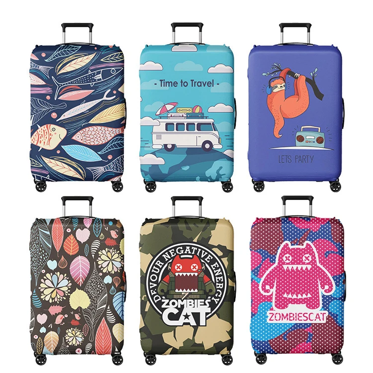 Travel Accessories Suitcase Cover Elastic Fabric Luggage Colorful Print Luggage Protective Cover Anime Trolley Case Dust Cover
