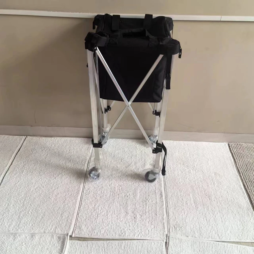Lower Price High Quality Tennis Ball Cart Tennis Ball Hopper Basket Trolley Wheeled Baseball Tennis Ball Caddy