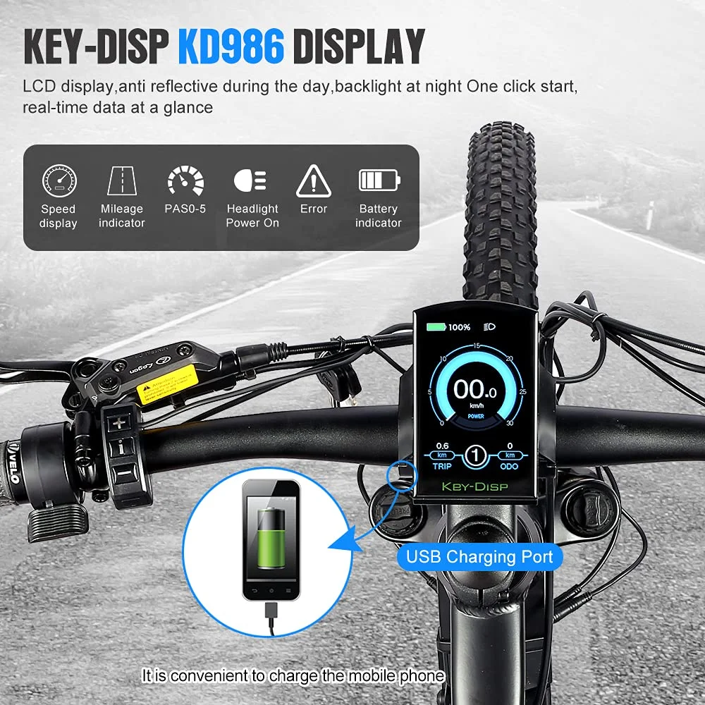 Colorful lcd electric display KD986 electric screen for electric bike ebike kit other electric spare parts ebike screen