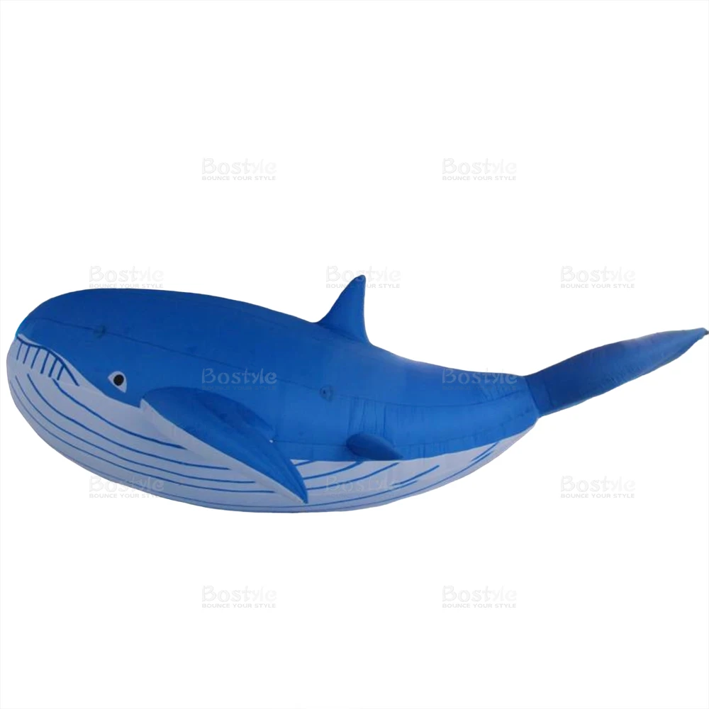 Custom Cartoon Animals Giant Inflatable Whale Model Inflatable Marine Fish Balloon Blue Whale For Theme Party Decoration