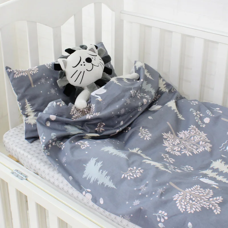 China high quality 100% cotton organic 3 pcs adult baby cot bed set crib bedding set