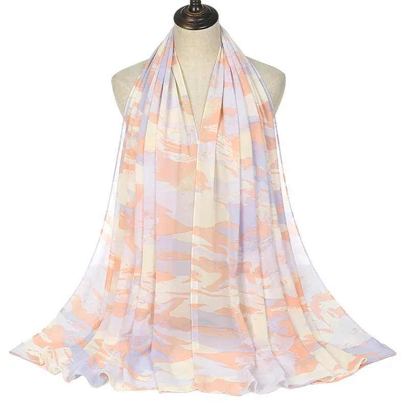 premium shawl printed heavy hijab scarf printing instant floral chiffon shawls women