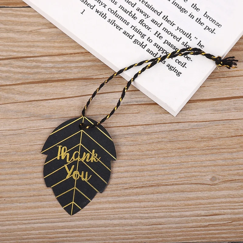 E-Magic Custom Bottle Neck Hang Tags Gift Thank You Hangtag with Gold Foil Printed