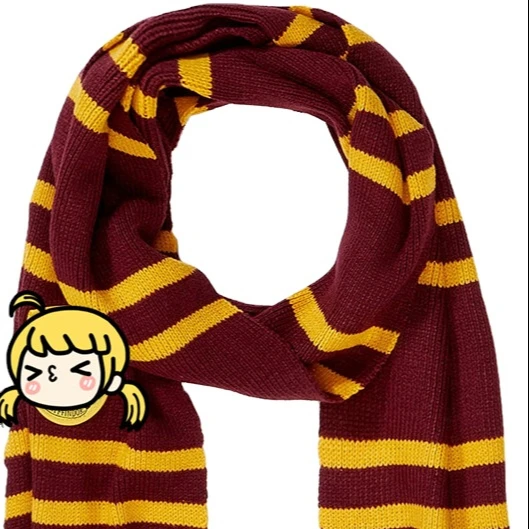 Прямая поставка с фабрики, популярный теплый мягкий двухслойный шарф в полоску Гарри Поттера