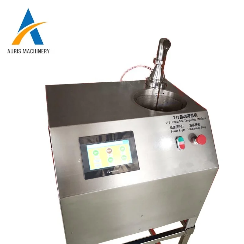 Commercial snacks shop chocolate pouring casting equipment chocolate tempering filling melting machine with vibrating table