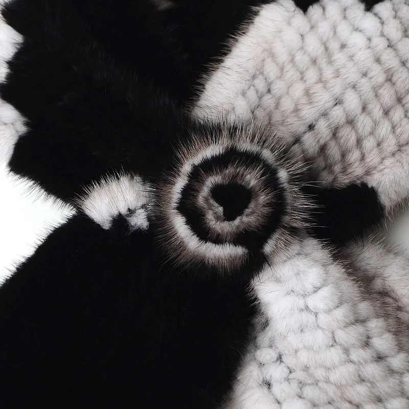 2020 fashion mink fur scarf real Fur scarf female   with fur trim scarves white  arm sets  direct deal