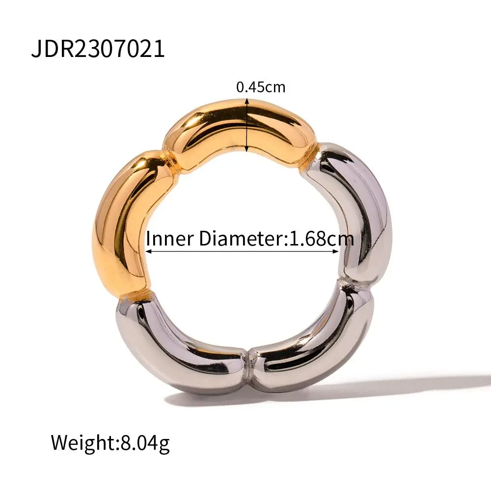 High quality 18k Gold-plated Flower Color Type-C Waterproof Stainless Steel Flower Rings For Girls