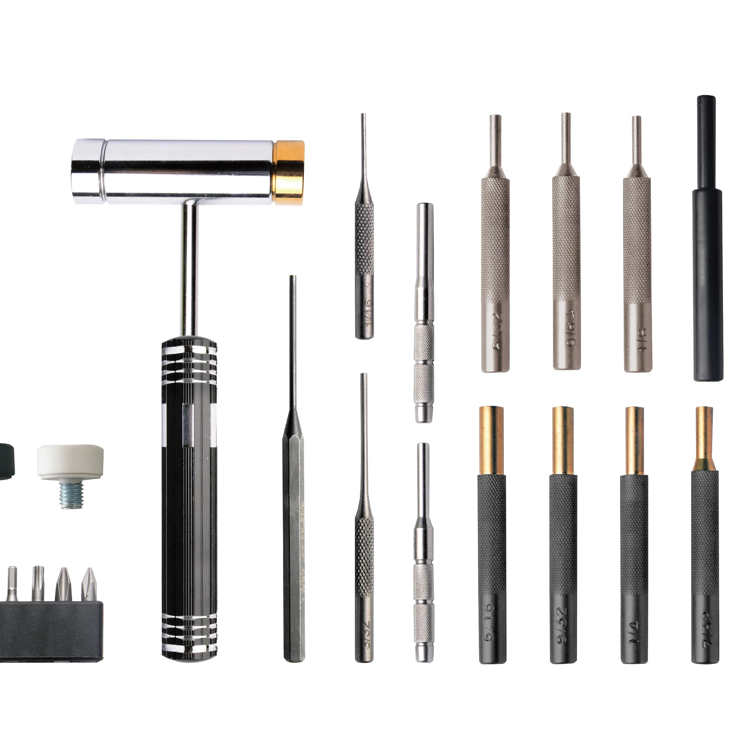 Инструменты Gunsmiths, рулонный штифт и молоток с латунным инструментом для удаления перфорации, пластиковая коробка для набора ружей, оружейный инструмент