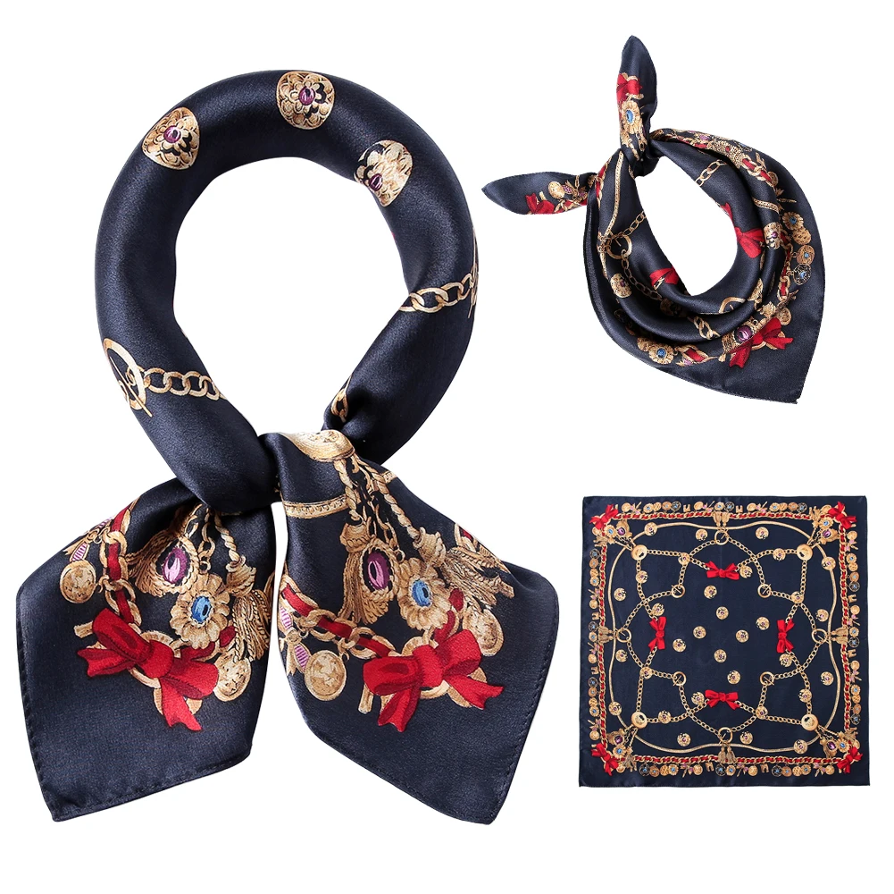 
New gift set silk scarf and key chain gift set for women Christmas gifts 